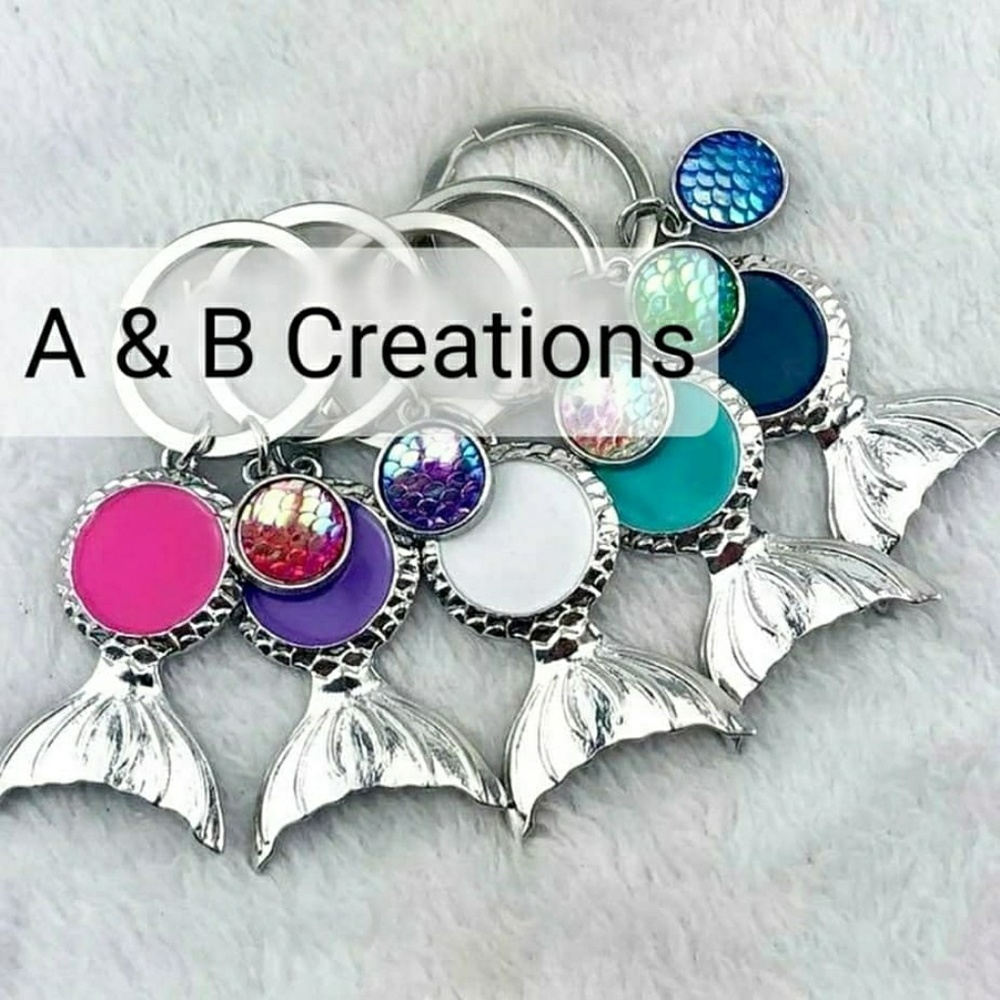 Mermaid monogram keychain